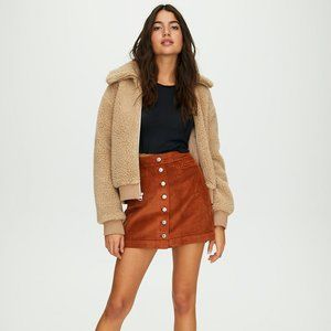 Aritzia Wilfred Free New Button-Front Mini Skirt